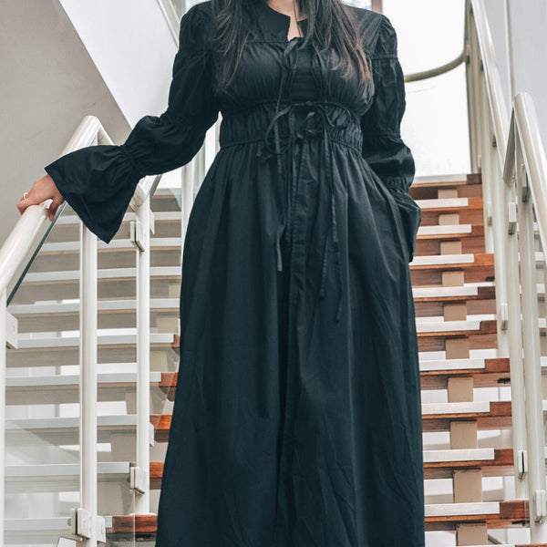 AMARA BLACK SHEER MAXI DRESS – L'ABEYE